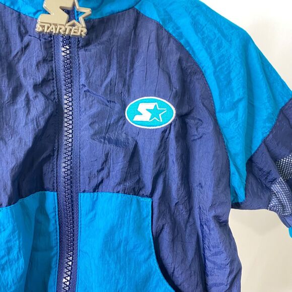 Boys Size 12 Months Windbreaker Jacket Starter Blue Vintage Full Zip - Picture 3 of 10